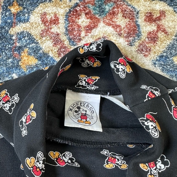Vintage Disney Mickey Mouse All Over Print Turtleneck T-shirt Medium - Picture 3 of 5